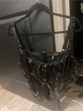Killstar Black Patent Vinyl Corset Tank